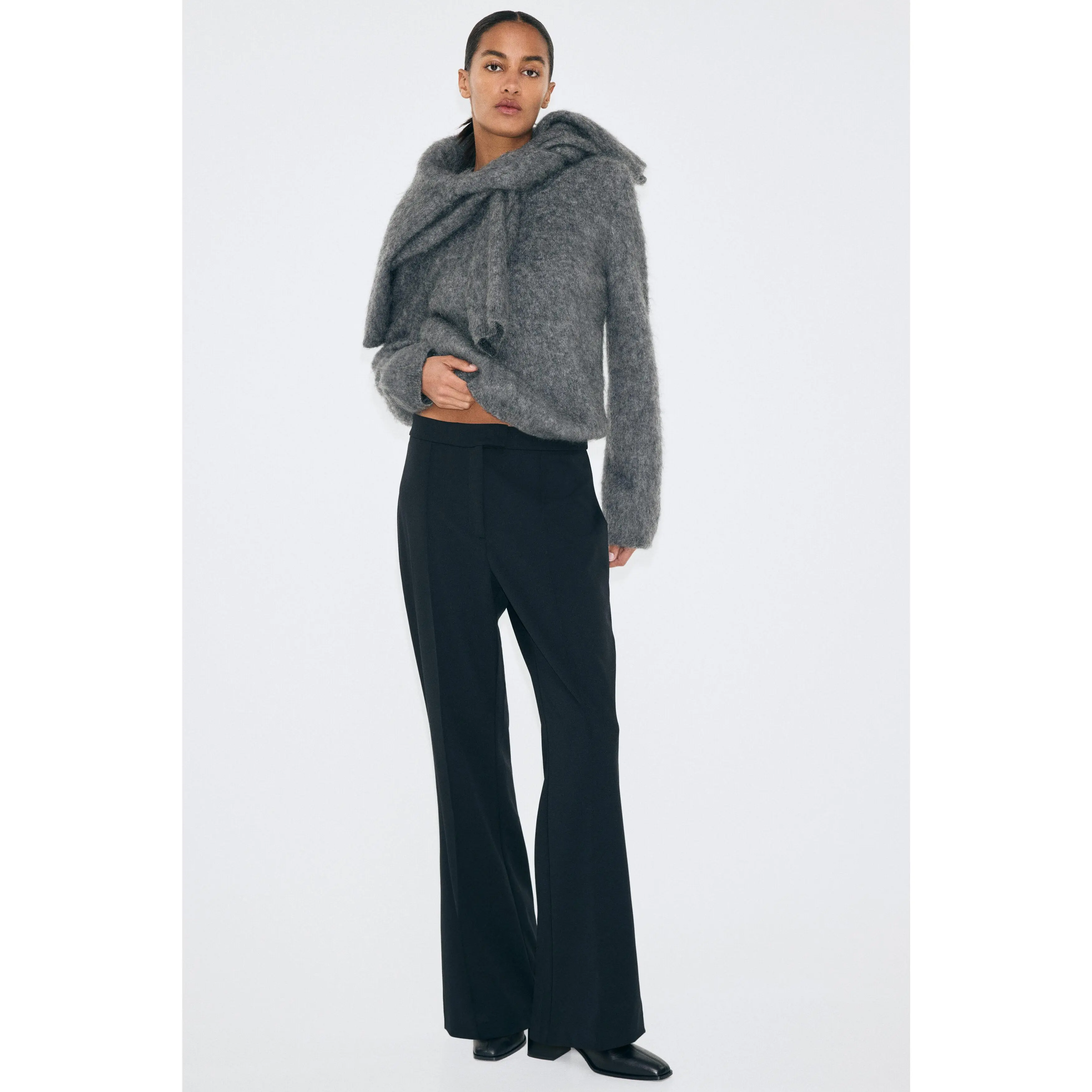 H&M Bootcut crease-front trousers