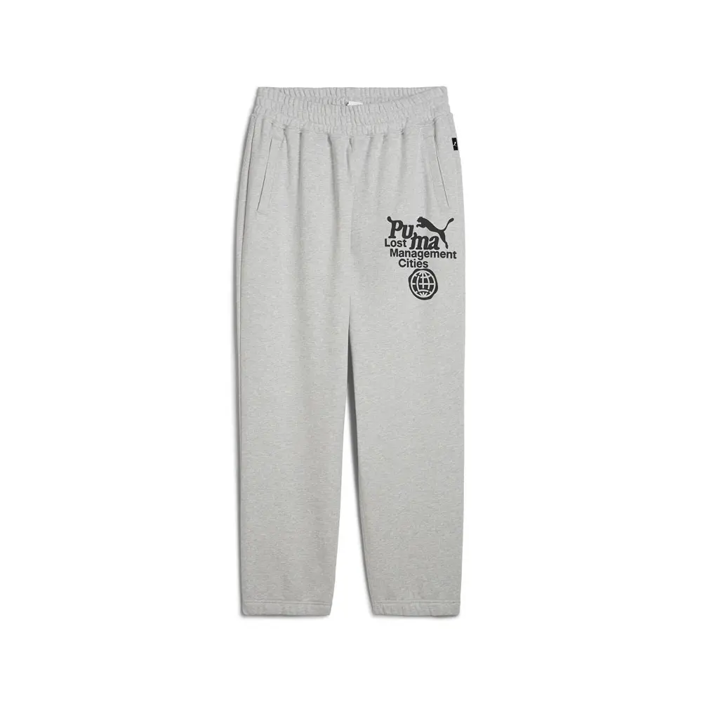 PUMA Mens X Lost Management Cities Graphic Drawstring Sweatpants Casual - Grey