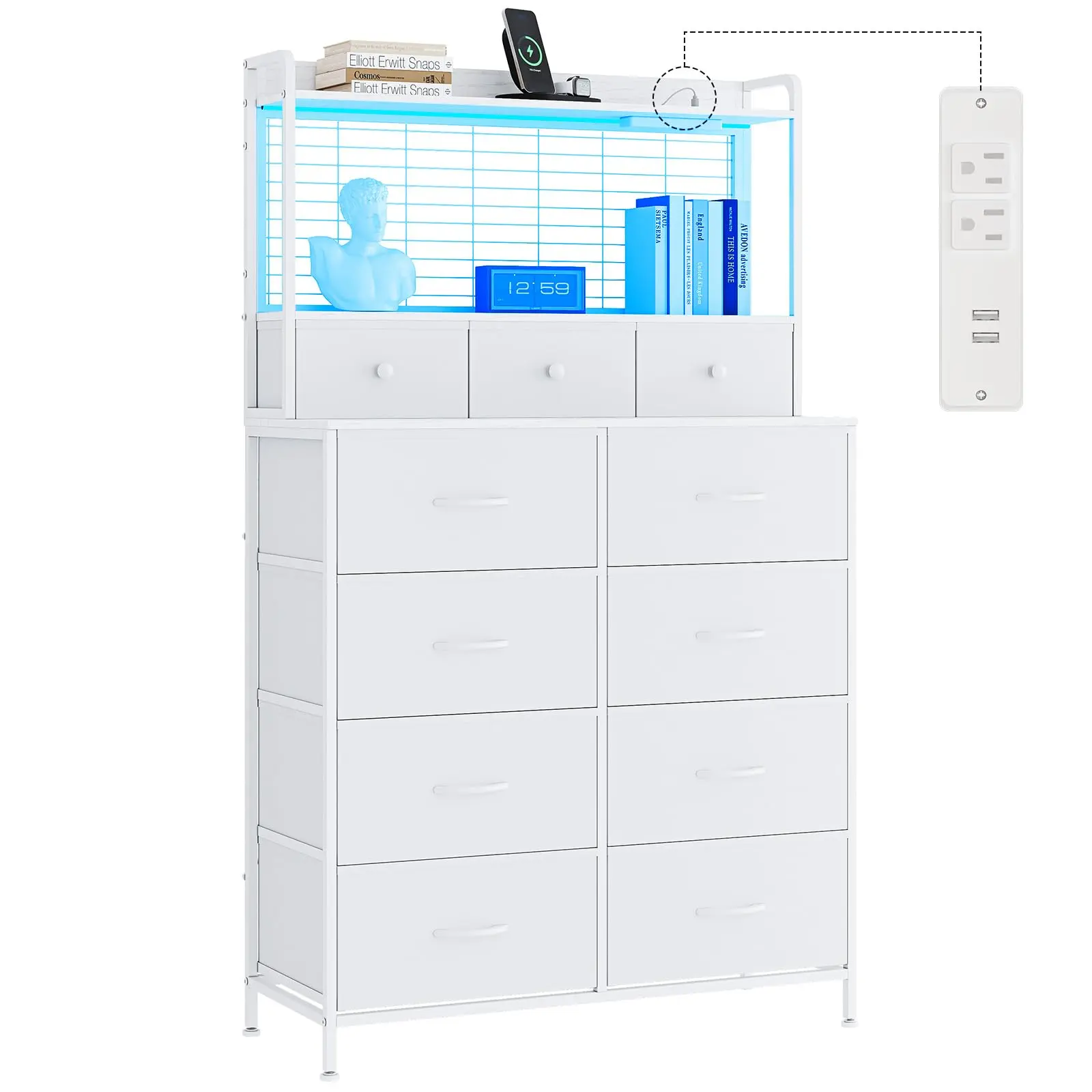 Garvee 15 Drawers Dresser for Bedroom, White