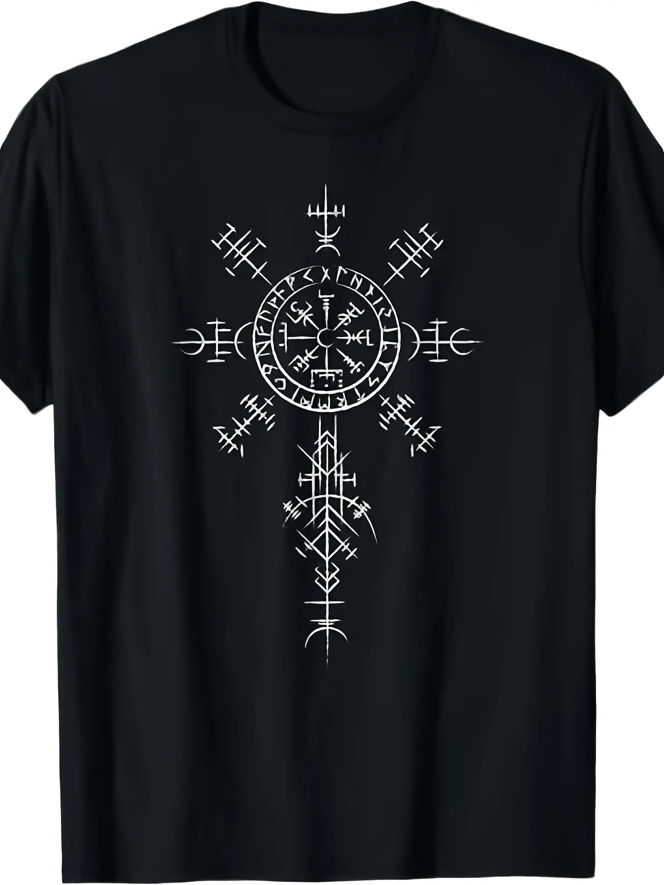 Men's TShirt Featuring a Retro Viking Compass Rune unisex soft cotton short sleeve t shirt, vintage graphic casual tee for men women teens, perfect birthday holiday gift for camping travel gym daily street  wear