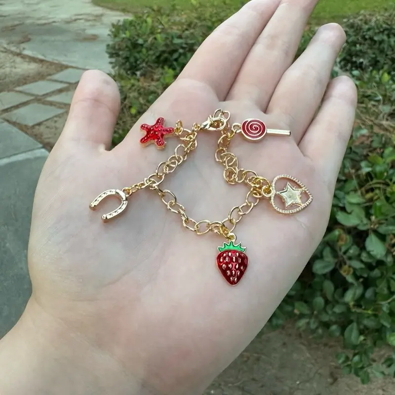 CUSTOM Gold Personalized Charm Bracelet  - Pick Your Own Charms (up to 5)