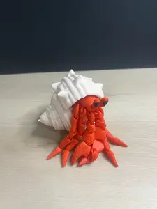 articulated hermit crab and shell 3d print decoration