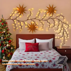 Outdoor solar vine string lights, 8-in-1 flexible vine branch lights, indoor/outdoor willow branch lights, wall-mounted decorative lights, light string gifts, festival decorations for Women’s Day, Easter, and St. Patrick’s Day