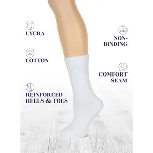 Casual Women's Cotton Dress Crew Socks, 4 Pairs