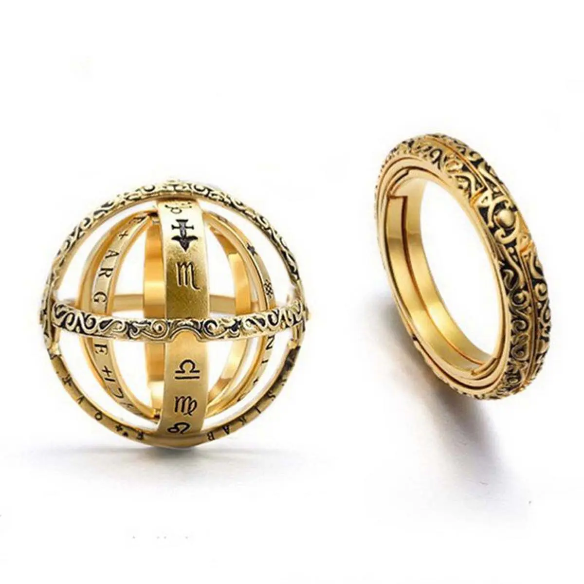 Transformed ring astronomical ball pendant couple ring unisex necklace trendy student versatile personality retro single necklace ring