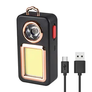 Solar Camping Light - USB Rechargeable Dual LED COB High Lumen Flashlight with Spot/Flood Modes, 250LM Compact Portable Hiking Lamp for Camping, Power Outage, Dual LED Flashlights