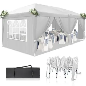 10'x20'/30' Pop Up Party Tent for Parties, Outdoor Gazebo Wedding Patio Camping Carport Canopy Shade Canopy Tent with Removable Sidewalls