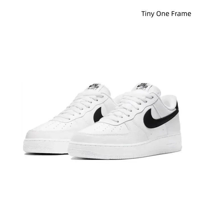 White & Black Contrast Low-Top Classic Casual Sneakers