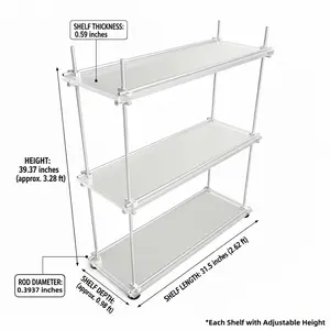 Viral 3-Tier Clear Acrylic Floor Shelf Aesthetic Storage Organizer Modern Multi-purpose Display Rack for Living Room Bedroom & Bathroom