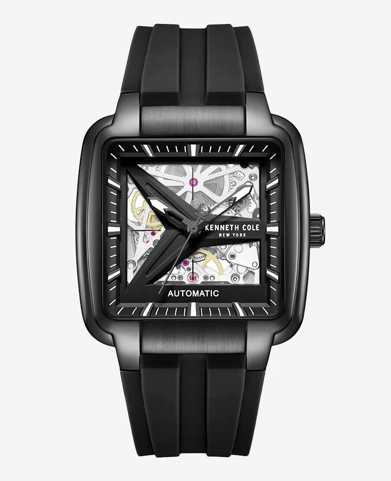 Skeleton Automatic Black Silicone Strap Watch Skeleton Automatic Black Silicone Strap Watch