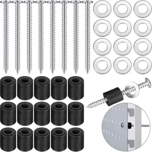 24 Sets Pegboard Spacers Mounting Kit,  Pegboard Includes Screws, Spacers and Washers for 1/8-Inch and 1/4-Inch Pegboard