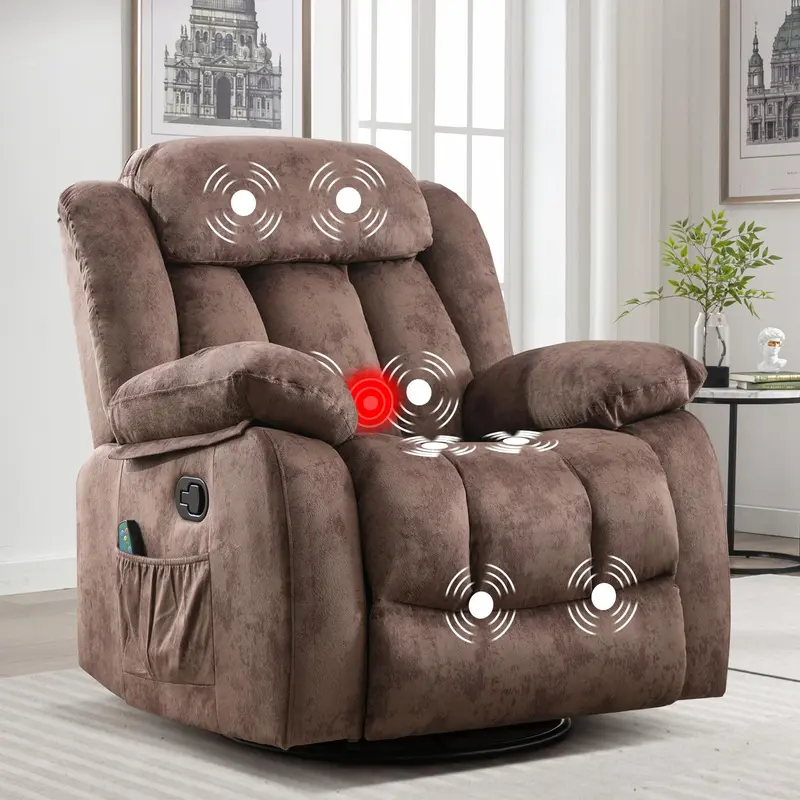 oates manual swivel massage recliner chair with heat and vibration GZMR Heat Massage Manual Recliner Chair with Rocker and Swivel Beige  Polyester Upholstered Powered Reclining Swivel rocker Massage chair in the  Recliners department at Lowes.com main image 0