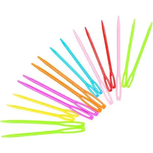 Hekisn Large-Eye Plastic Sewing Needles, Colorful Safety Lacing Needles, 2 Different Sizes Yarn Sewing Needle, Learning Needles for DIY Sewing Handmade Crafts，2.76 &2.1 inch (16 Pieces)