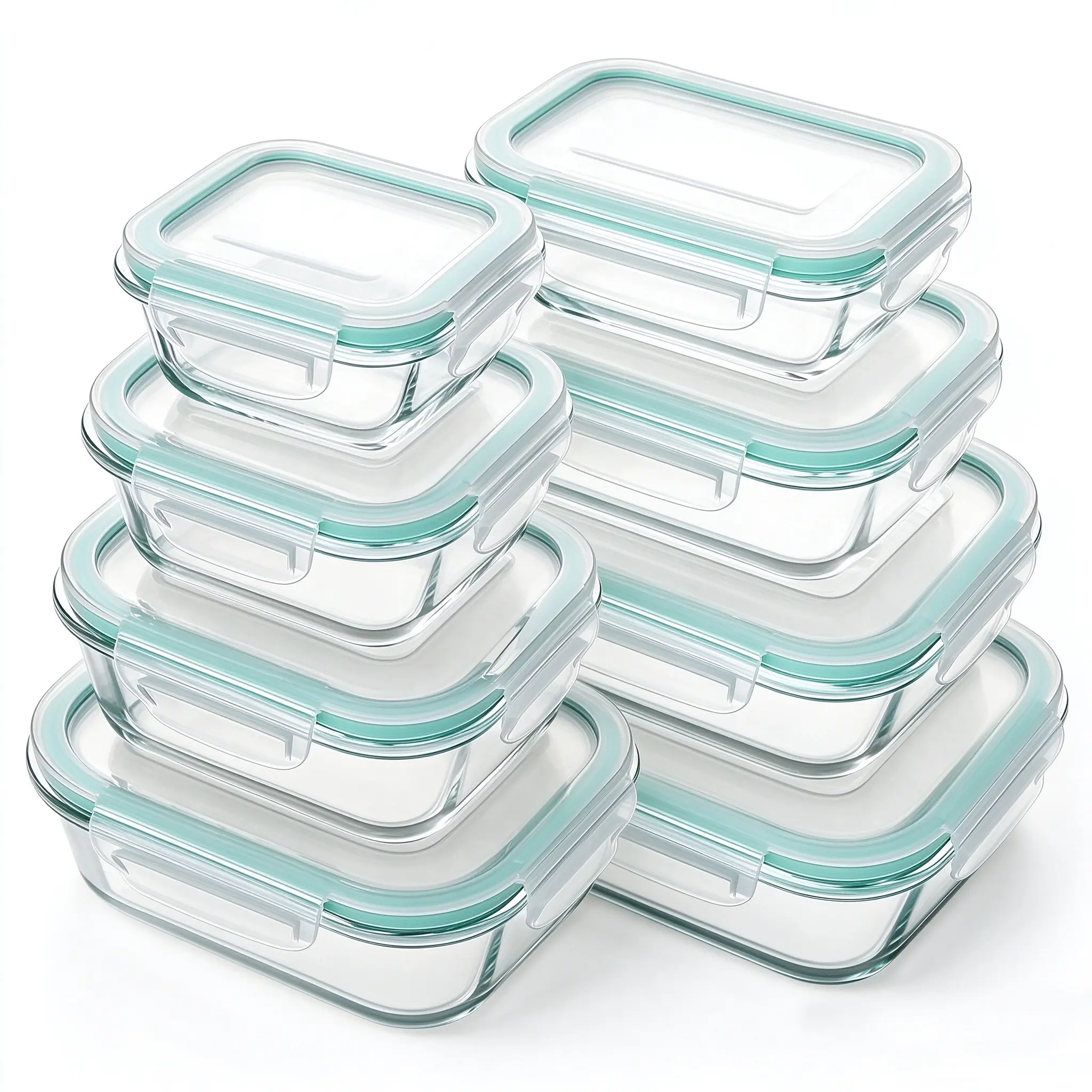 12/16pcs (6/8 Lids And 6/8 Containers) Household Sealed Glass Food Storage Containers, Lunch Boxes, Microwave Ovens, Ovens - Perfect for Salads, Fruits, Vegetables, Lunch Boxes, Sealed Storage, Durable Glass, Food Storage Containers | Random Color