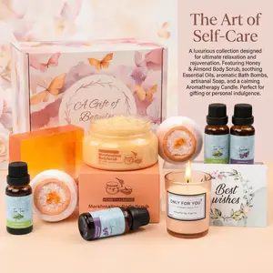 Ultimate Decompression Gift Box: Deliver luxurious care to her, including essential oils, body scrubs, aromatherapy candles and other essential items, giving her a full relaxation experience