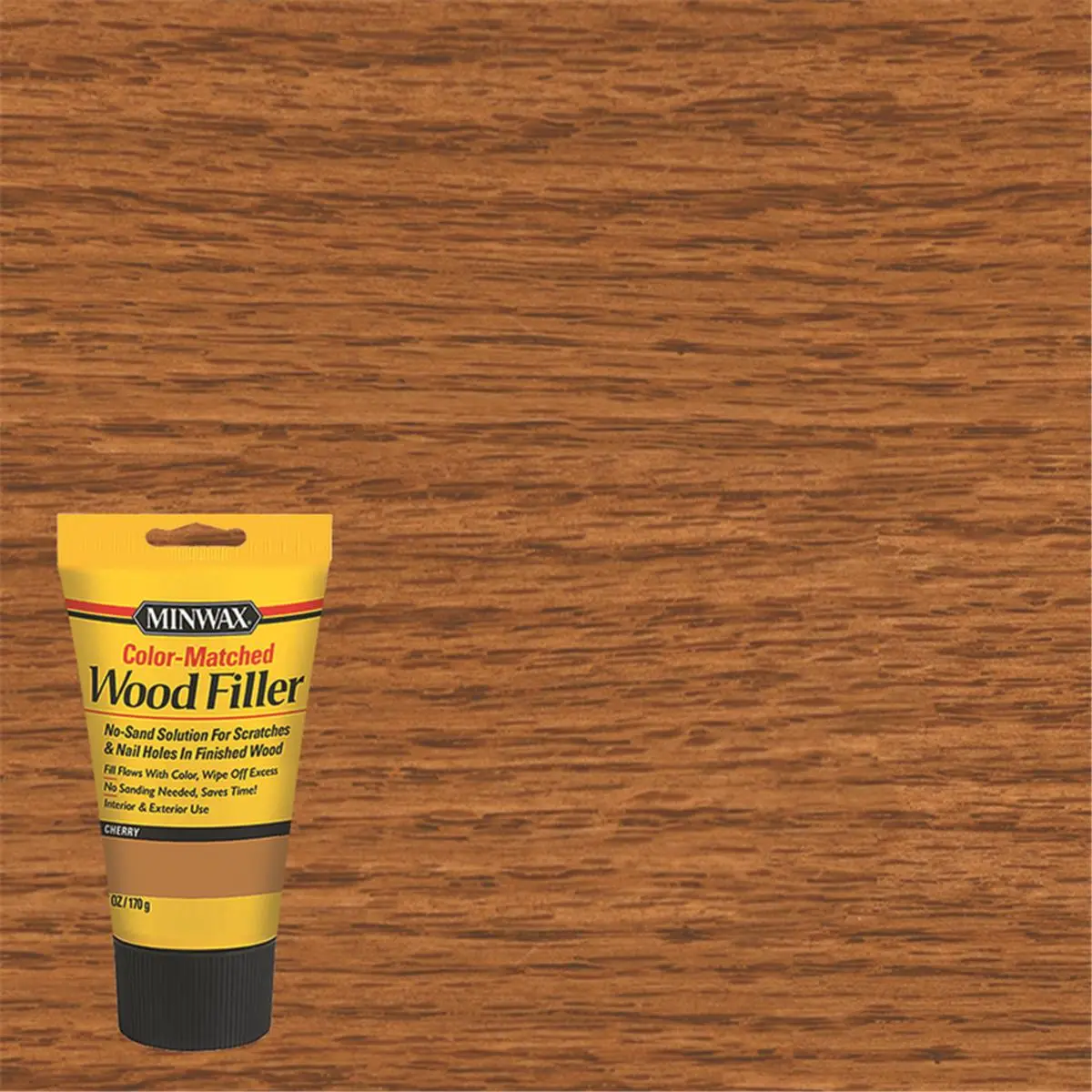 Minwax Cherry Color Wood Filler (6 oz/6 fl oz Container) - Solvent-Free, Soap-and-Water Cleanup, Easy Excess Removal, Anti-Skid, Quick-Drying for Automotive & Motorcycle Paint Care, Auto Repair, Cured Surface (Indoors/Outdoors Use)