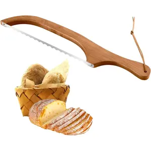 Wooden Bread Knife with Cover – Premium Stainless Steel Serrated Blade, Slicer for Homemade Sourdough & Bakery Bread