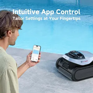 Z1 Cordless Robotic Pool Cleaner, 8000 GPH Suction, Automatic Pool Vacuum, 180+ Minutes Runtime - Silvery/Black