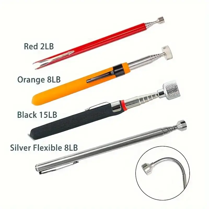 4pcs Magnet Pickup Tool Set, Hand Tools, DIY Tool, Extendable Telescopic Design, Versatile Magnetic Strength, Easy Pick-Up of Small Items, Efficient Gadgets