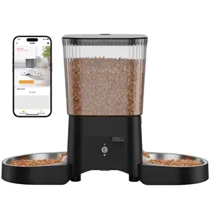 HoneyGuardian Automatic Cat Feeder with 5G WiFi,3.5L Automatic Cat Food Dispenser for 2 Cats, APP Control Dispenser, Dual Power Supply,Desiccant Bag,10s Meal Call Black