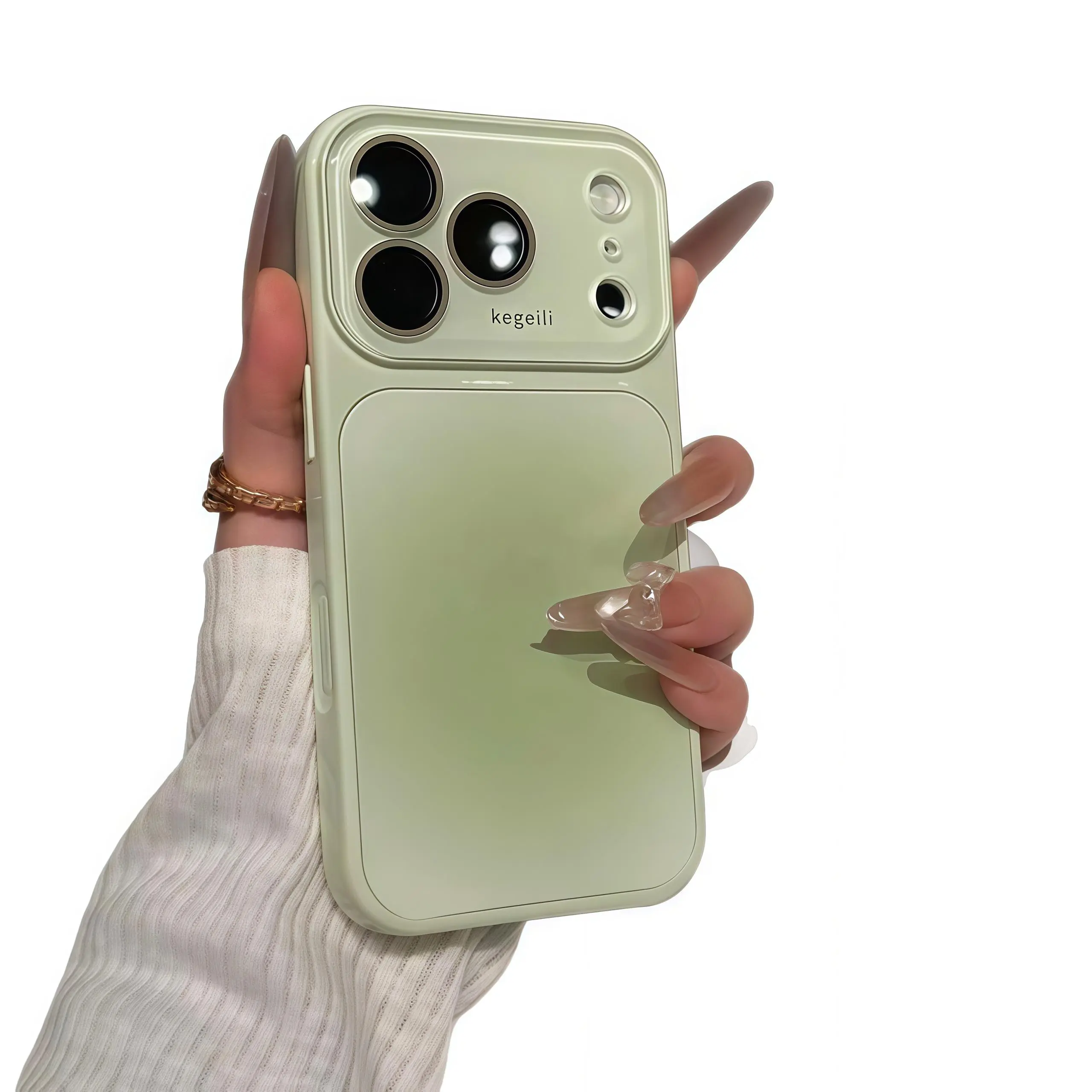Aesthetic Gradient Ombre Color Block Smartphone Casing for iPhone 17 Pro Max,16 Plus,15 Pro,14,13 Handheld Cellphone Devices, Large Camera View Window, Slim Glossy Full Lens Protection, Shockproof Anti-Scratch Minimalist Stylish Cover #ZSJBKFLCHERRYRED, P