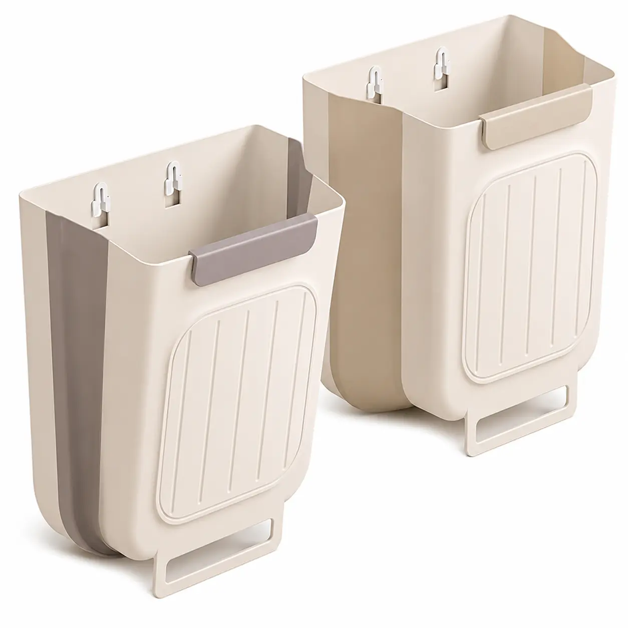 Collapsible Hanging Kitchen Trash Can Foldable Trash Can Cabinet Hanging Garbage Small and Convenient Countertop Rubbish Bin Kitchen Bathroom Accessories Home(11L )