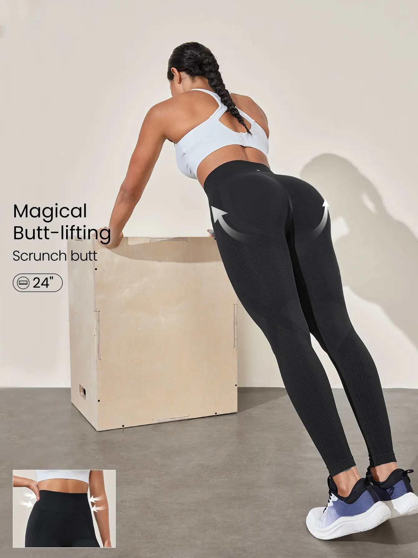 GLOWMODE 24" Seamless High-Waist Perforated Leggings Medium Impact Gym Workout