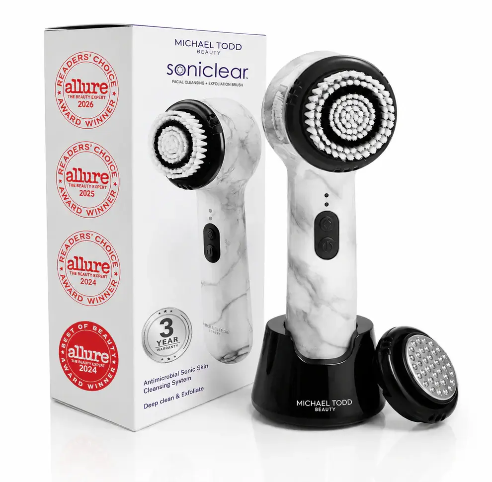 Michael Todd Beauty Soniclear: Customizable Gentle Sonic Cleansing System: for the face and body featuring waterproof design and antimicrobial brush bristles