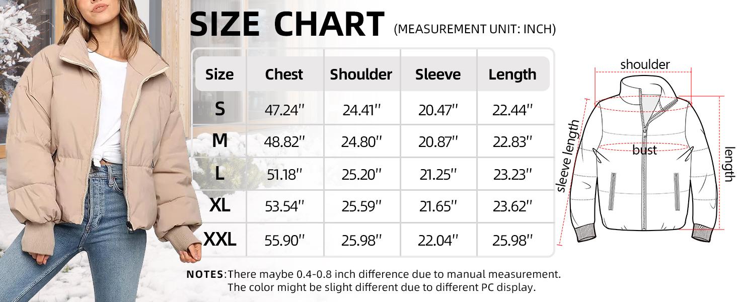 Arssm Women’s Cropped Quilted Jacket – Lightweight Zip-Up Winter Coat for Cozy Streetwear & Casual Cold Weather Outfits