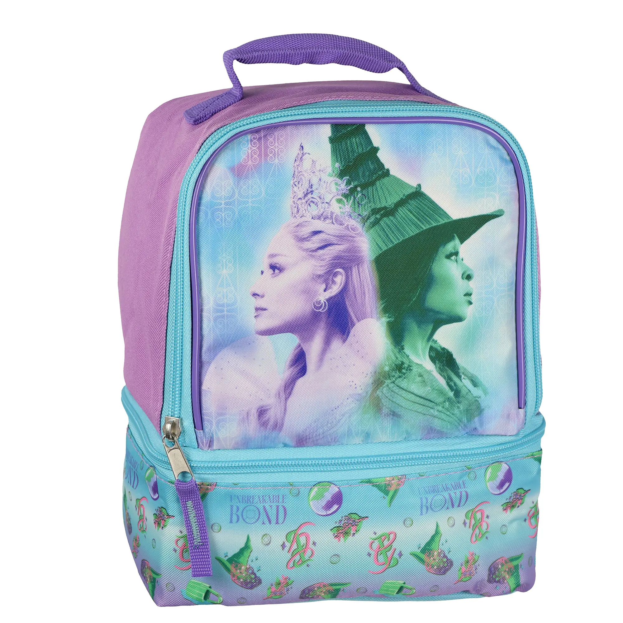 Wicked Lunch Box Glinda and Elphaba Unbreakable Bond Insulated Dual Compartment 9" Tote Bag