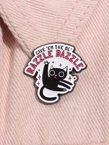 Cartoon Cute Dancing Cat Design Brooch Clip, Fashion Alloy Badge for Daily Clothing Decor, Enamel Pin Suitable for Backpacks, Jeans, Scarves, Hats Decoration, Emblem Badge Decoration, Lapel Pin, Decor Pins
