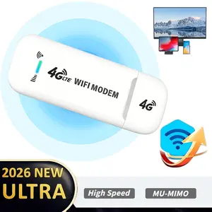 Portable WiFi Modem, 4G LTE Unlocked Hotspot, 150Mbps, Supports 10 Devices, USB Powered No Battery, Plug & Play for Europe, Home, Outdoor & Gathering
