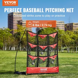 9 Hole Baseball Softball Pitching Net 9 Pocket Hitting Practice