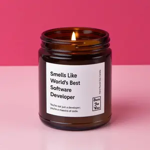 Smells Like World's Best Software Developer Soy Candle | Software Developer Gift, Gift for Software Developer, Christmas Gift
