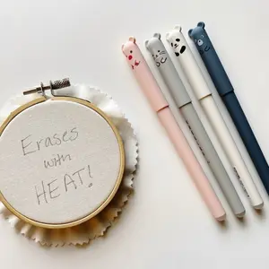 Kawaii Heat Erasable Gel Pen - Extra Fine Tip - Blue Ink - for transferring embroidery patterns to fabric