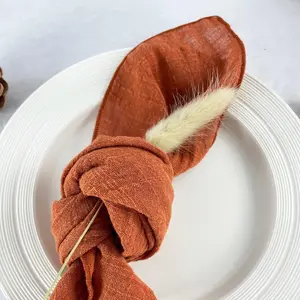 EHLDekol Gauze Cloth Napkins 12 Pack 16x16 Inches 100% Natural Soft Weddings Decorative Parties Family Everyday Use Bulk Linen Dinner Cotton Napkins
