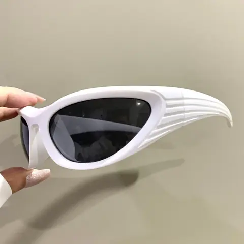 Unisex Simple Style Plain Color Sunglasses, Trendy Casual Wraparound Frame UV Protection Sunglasses for Everyday Use, Fashion Accessories for Outdoor Activities, Fashion Outdoor Shades