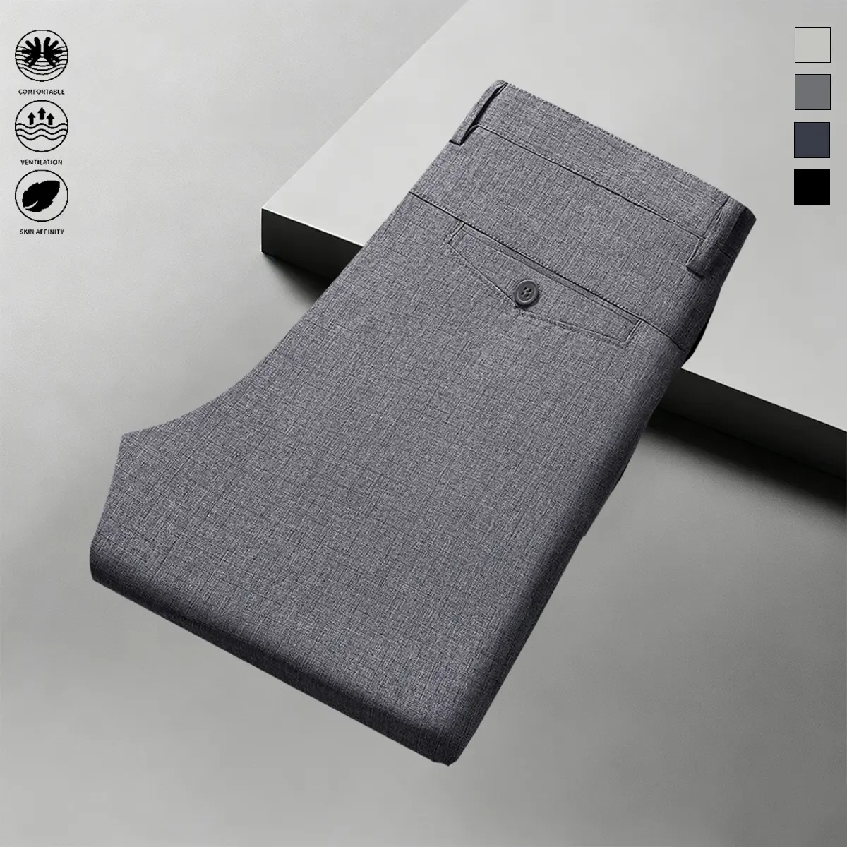 Men’s casual suit trousers, solid color design; suitable for business occasions, office wear, and everyday outfits; men’s dress pants, men’s long pants, men’s trouser suits, business long pants, menswear