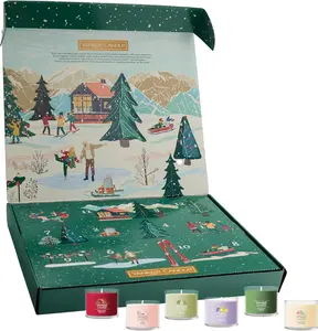 Yankee Candle Signature Votive Mini Jars 12 Days of Christmas Candle Advent Calendar Variety Pack, Natural Soy Wax Blend with Natural Fiber Wick, 1.3 OZ Glass Jar (Pack of 12)