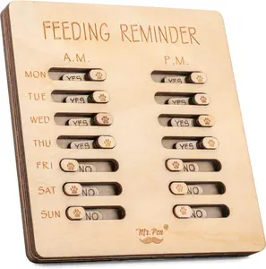 Dog Feeding Reminder, Wooden, AM/PM Daily Indication Chart, Pet Feeding Tracker, Dog feed tracker