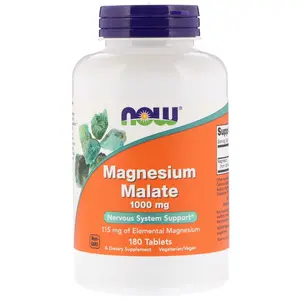 NOW Foods Now Foods, (2 Pack) Magnesium Malate, 1,000 mg, 180 Tablets