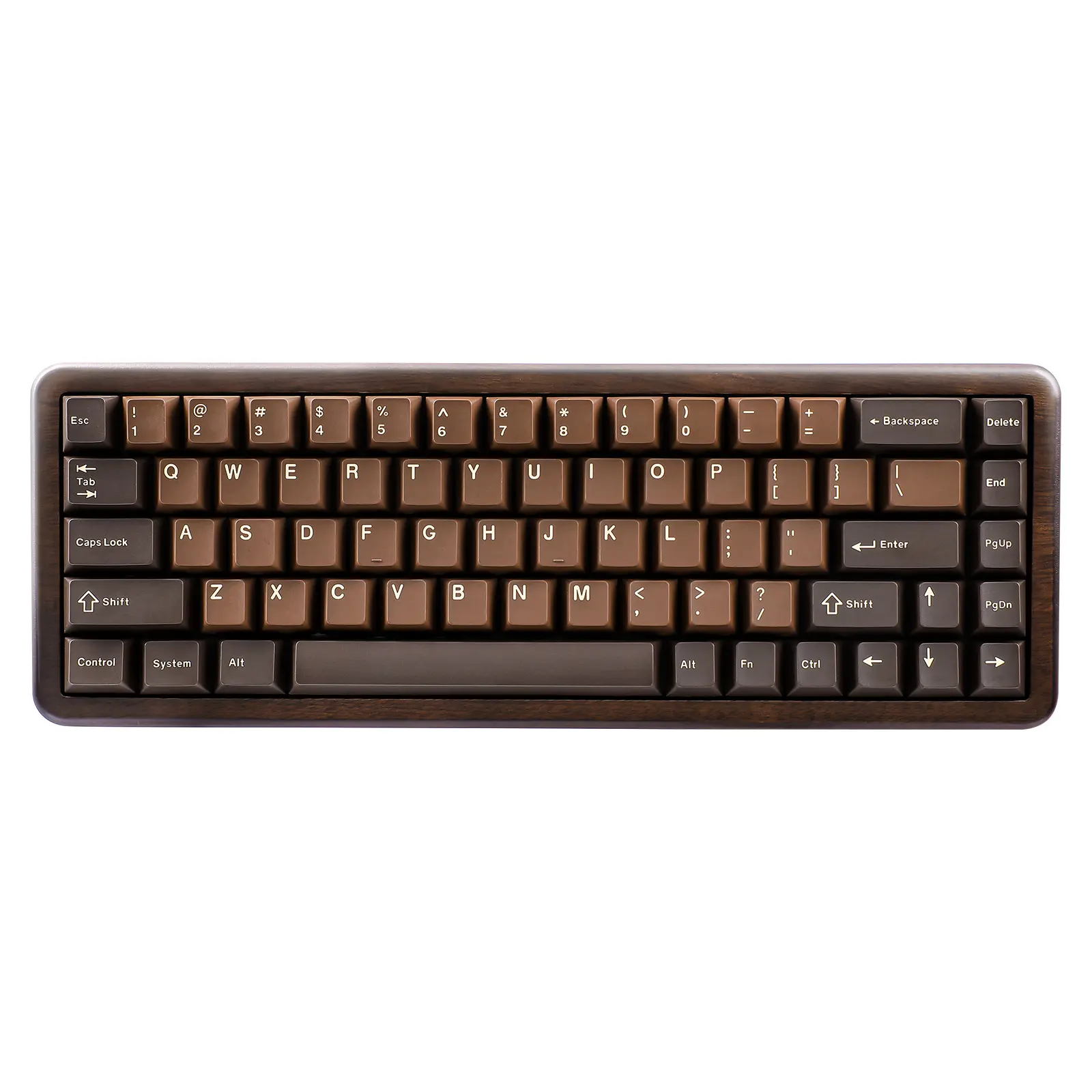 YUNZII WOOD68 Wireless Mechanical Keyboard, 65% Layout Wood Gaming Keyboard, BT/2.4G/USB-C, RGB Backlit Tray Mount Hot-swap Keyboard with PBT Double-Shot Keycaps for Mac & Win