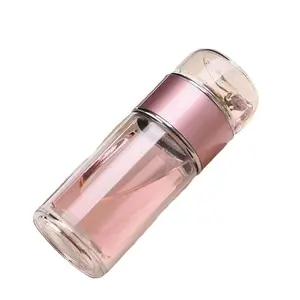 Double-Walled Tea Tumbler with Filter - Heat Resistant Glass Tea Infuser Cup, Portable Leakproof Design for Home, Office & Outdoor Use, Ideal Gift for Tea Lovers (Men & Women)