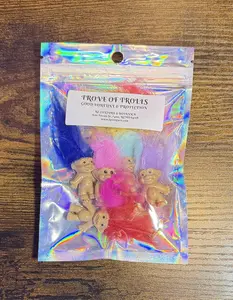 TROVE OF TROLLS - 8 Piece Set of Colorful Wild Haired Troll Dolls for Good Luck and Protection 2 1/2 Tall 1 Inch Wide Danish Legend
