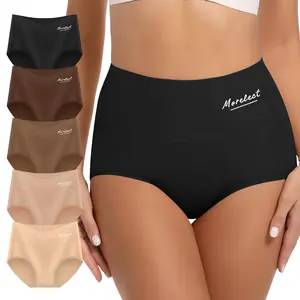 Morelect 6 Pcs Women's High Waist Cotton Panties, Buttery Soft & Everyday Essential Briefs, Neutral-toned basic underwear, All Season Comfy Undies, Breathable Classic Fit,mothersdaygift.
