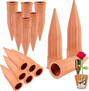 15 Pack Terracotta Self Watering Plant Stakes - Automatic Plant Waterer Spikes for Indoor Outdoor Plants, Vacation Plant Watering System