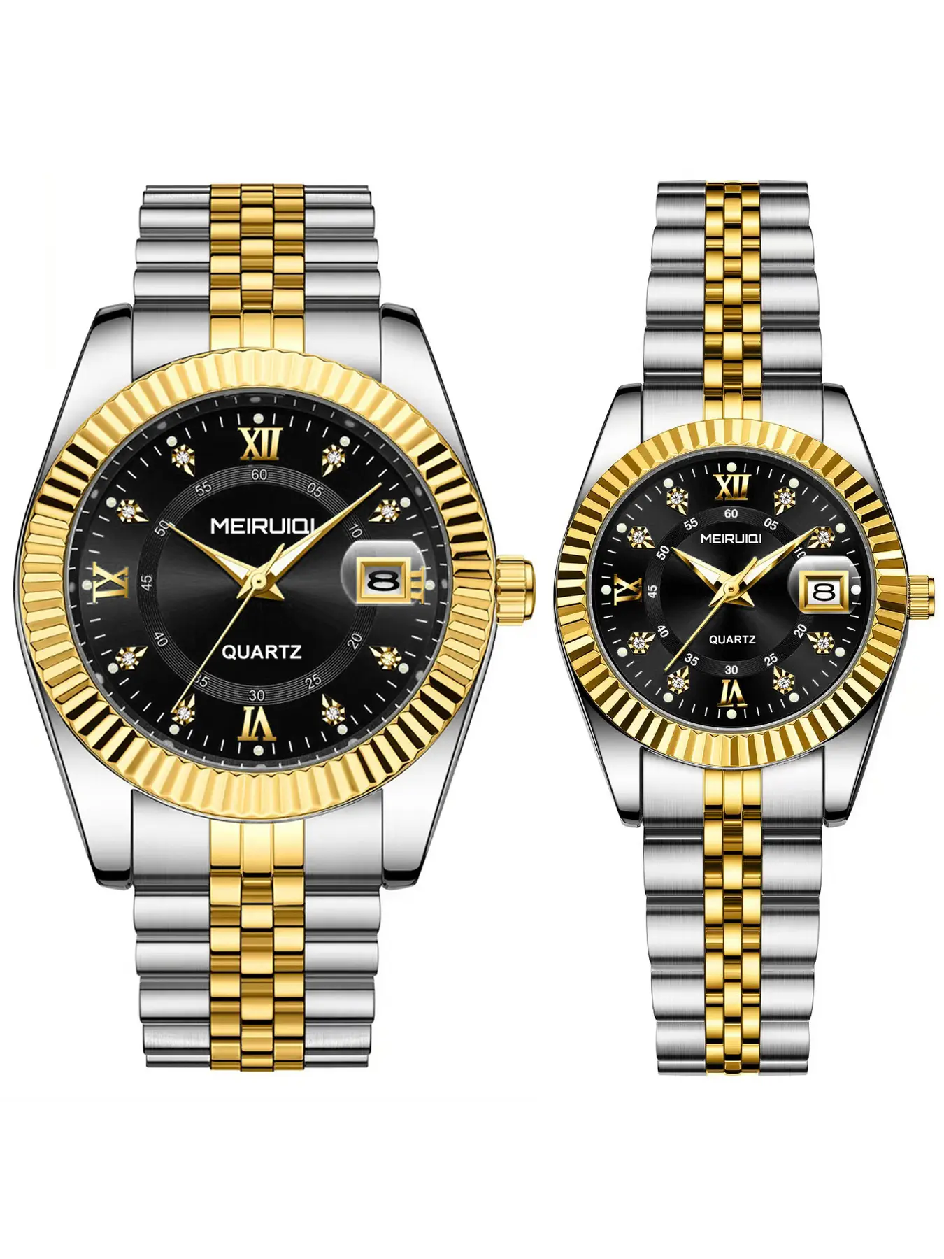 A couple's steel strap waterproof luminous band calendar fashionable temperament trend versatile business quartz watch Fashionable Watches Fashionable Stylish Watch