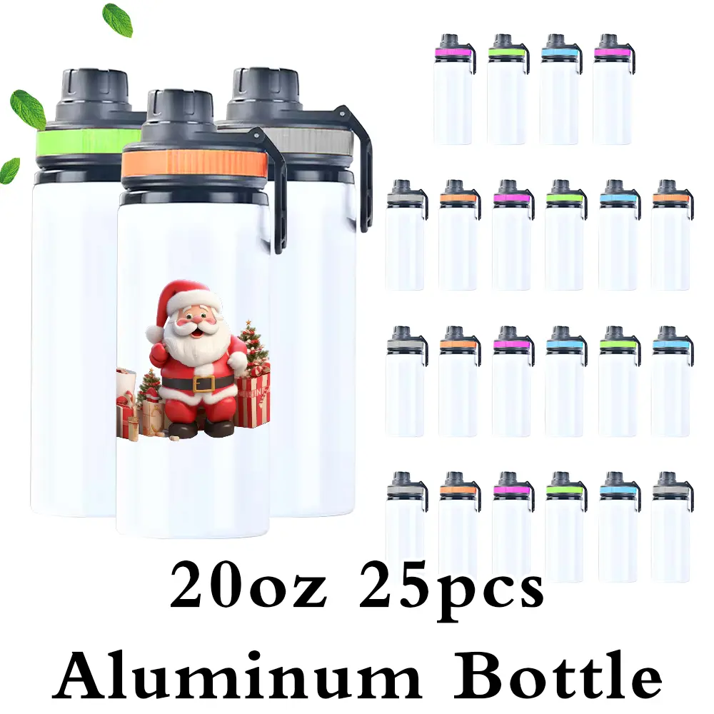 25PCS 20oz Sublimation Water Bottles Bulk Aluminum Bottles for Personalized Gifts and DIY Projects
