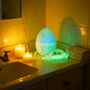 Glow-In-The-Dark 3D Dragon Egg with Moving Tail, Dragon Desktop Decor, Home Office Gift, Perfect Mutual Present