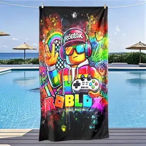 Roblox Graffiti Character Beach Towel, Practical Fun Quick-Dry Ultra-Soft Polyester Fiber, Multi-Purpose Yoga Travel Swimming Camping, Large Size